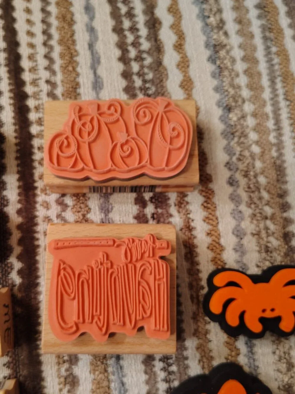 Lot Of Halloween Rubber Stamps Foam Stamps Pumpkins Spider Black Cat Ghost Witch